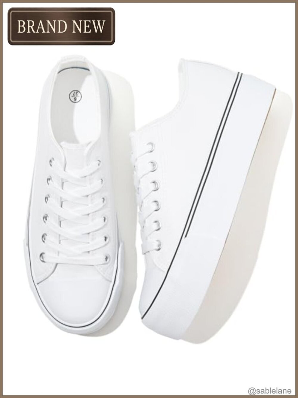 Women's Platform Sneakers PU Leather Lace-Up Low Top
